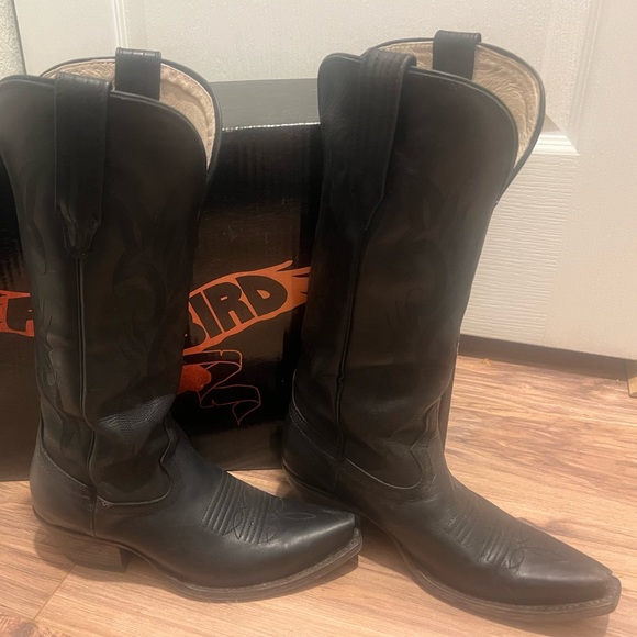 FREEBIRD woodland black leather cowgirl boots size 6 LIKE NEW - Picture 4 of 9